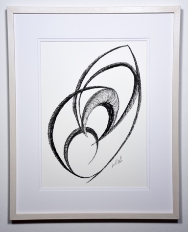Linked Arcs
20" x 16"(with frame)
India ink
©2016